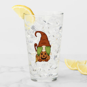 Gnome-O-Ween Pumpkin Witch Glass