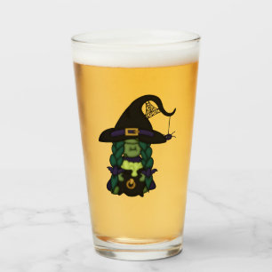 Gnome-O-Ween Spider Witch  Glass