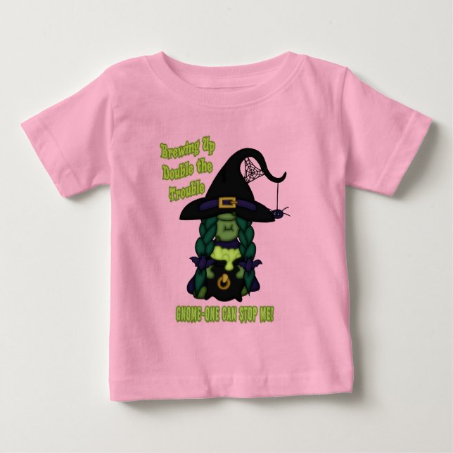 Gnome-O-Ween Spider Witch Pun T-Shirts (Front)