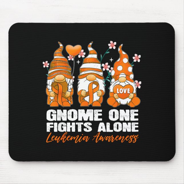Gnome one fight alone leukaemia awareness orange mouse pad (Front)