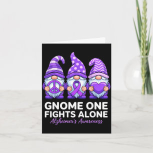 Gnome one fights alone alzheimer's awareness card