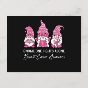Gnome One Fights Alone Breast Cancer Awareness Postcard