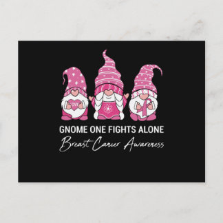 Gnome One Fights Alone Breast Cancer Awareness Postcard