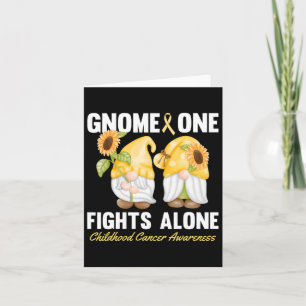 Gnome One Fights Alone Childhood Cancer Awareness Card