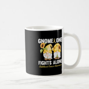 Gnome One Fights Alone Childhood Cancer Awareness Coffee Mug
