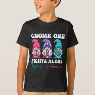 Gnome One Fights Alone - Christmas Thyroid Cancer  T-Shirt