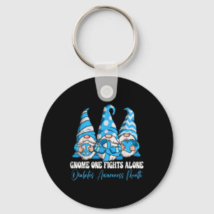 Gnome One Fights Alone Diabetes Awareness Month Key Ring