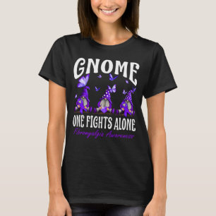 Gnome One Fights Alone Fibromyalgia Awareness T-Shirt