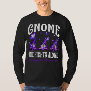 Gnome One Fights Alone Fibromyalgia Awareness T-Shirt