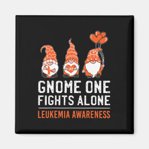 Gnome One Fights Alone Leukemia Cancer Awareness R Magnet