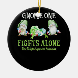 Gnome One Fights Alone Lime Non Hodgkin Lymphoma A Ceramic Tree Decoration