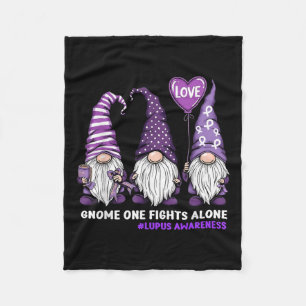 Gnome One Fights Alone Lupus Awareness Month Purpl Fleece Blanket