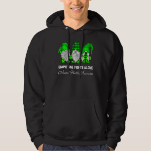 Gnome One Fights Alone Mental Health Awareness Gre Hoodie