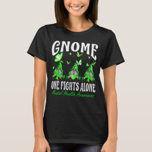 Gnome One Fights Alone Mental Health Awareness T-Shirt