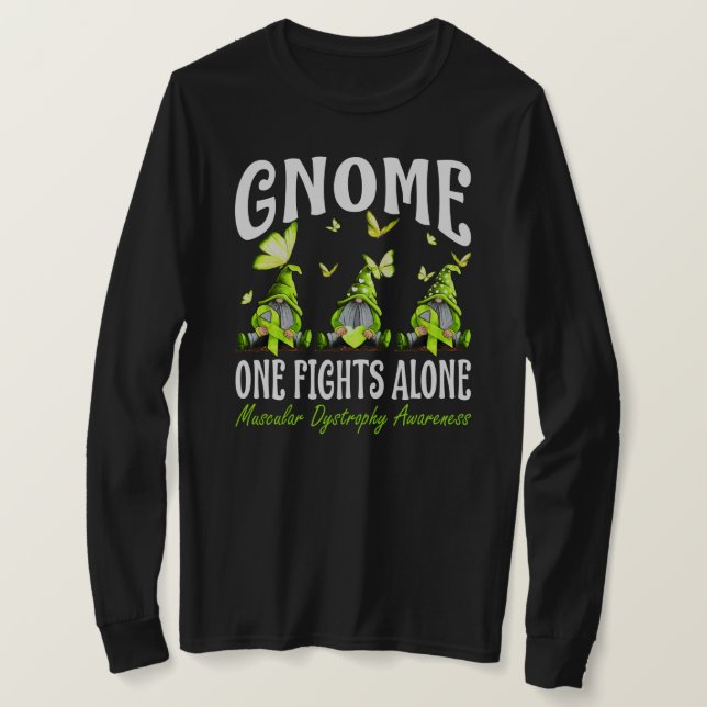 Gnome One Fights Alone Muscular Dystrophy Awarenes T-Shirt (Design Front)