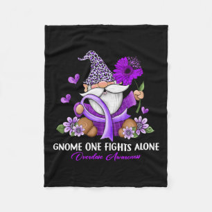 Gnome One Fights Alone Overdose Awareness  Fleece Blanket
