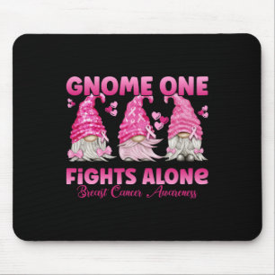 Gnome One Fights Alone Pink Breast Cancer Awarenes Mouse Pad