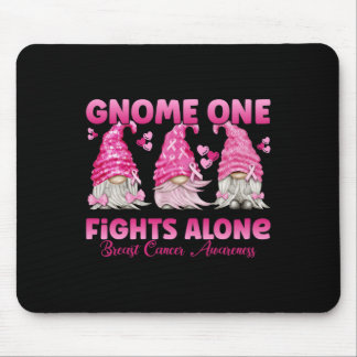 Gnome One Fights Alone Pink Breast Cancer Awarenes Mouse Pad