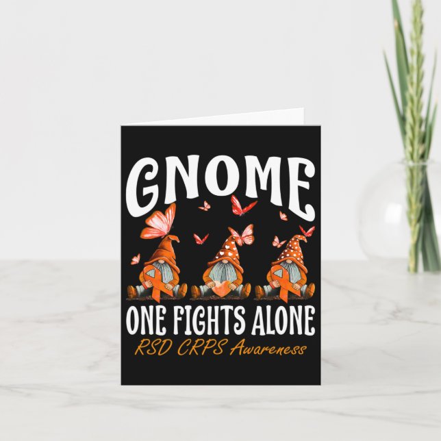 Gnome One Fights Alone Rsd Crps Awareness  Card (Front)