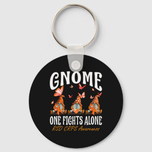 Gnome One Fights Alone Rsd Crps Awareness Key Ring