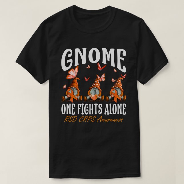 Gnome One Fights Alone RSD CRPS Awareness T-Shirt (Design Front)