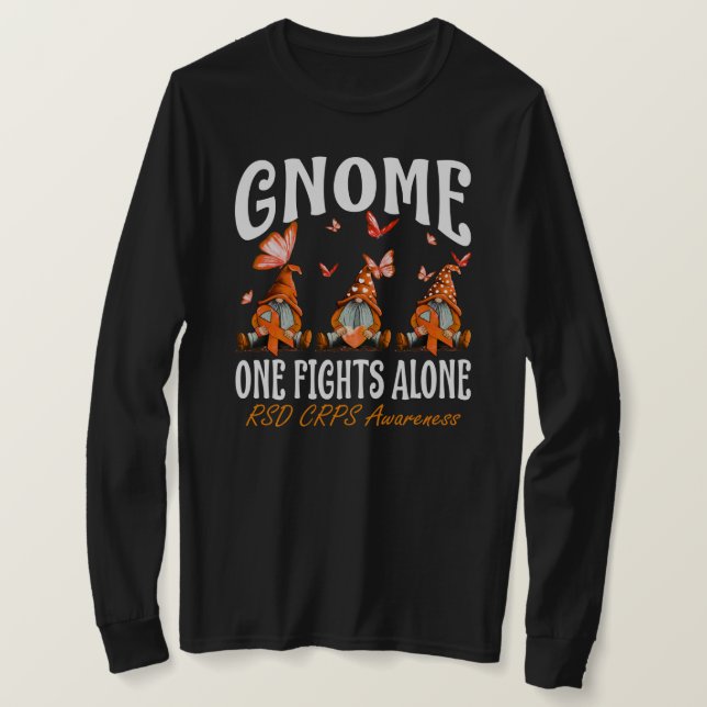 Gnome One Fights Alone RSD CRPS Awareness T-Shirt (Design Front)
