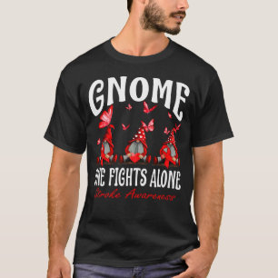 Gnome One Fights Alone Stroke Awareness T-Shirt