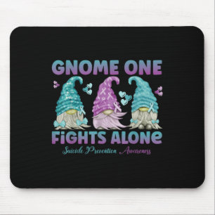 Gnome One Fights Alone Suicide Prevention Awarenes Mouse Pad