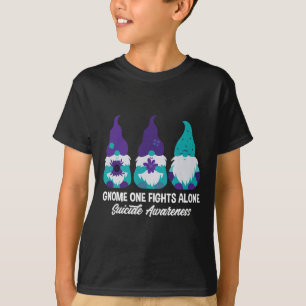 Gnome One Fights Alone Suicide Prevention Awarenes T-Shirt