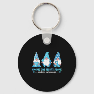 Gnome One Fights Alone Type 1 Diabetes Awareness T Key Ring