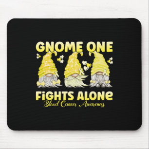 Gnome One Fights Alone Yellow Blood Cancer Awarene Mouse Pad