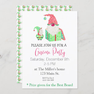Gnome Party Holiday Invitation