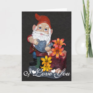 Gnome Photo Design Image I Love You Card