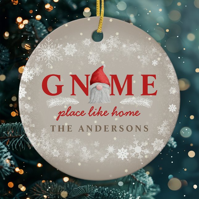 Gnome Place Like Home Christmas Ceramic Tree Decoration (Creator Uploaded)