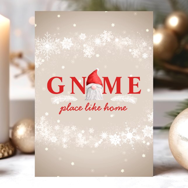 Gnome Place Like Home Christmas Holiday Card (Creator Uploaded)
