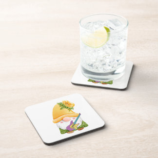 Gnome Playing a Guitar on a Beverage Coaster Set