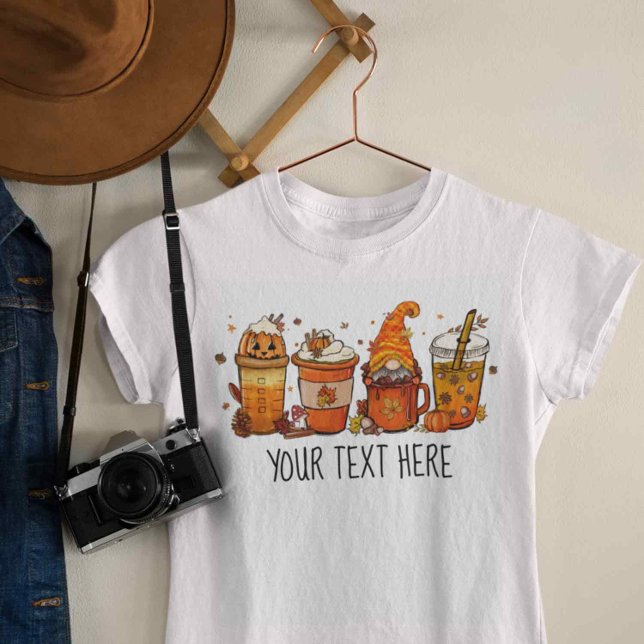 Gnome Pumpkin Fall Tee Retro Design Halloween Fun (Gnome Fall pumpkin design. Custom Fall T-shirt for her. Funny fall t-shirt orange leafs
)