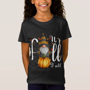 Gnome Pumpkin It's Fall Y'all Autumn Funny Pumpkin T-Shirt