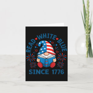 Gnome Read White Blue Since 1776 Books Card