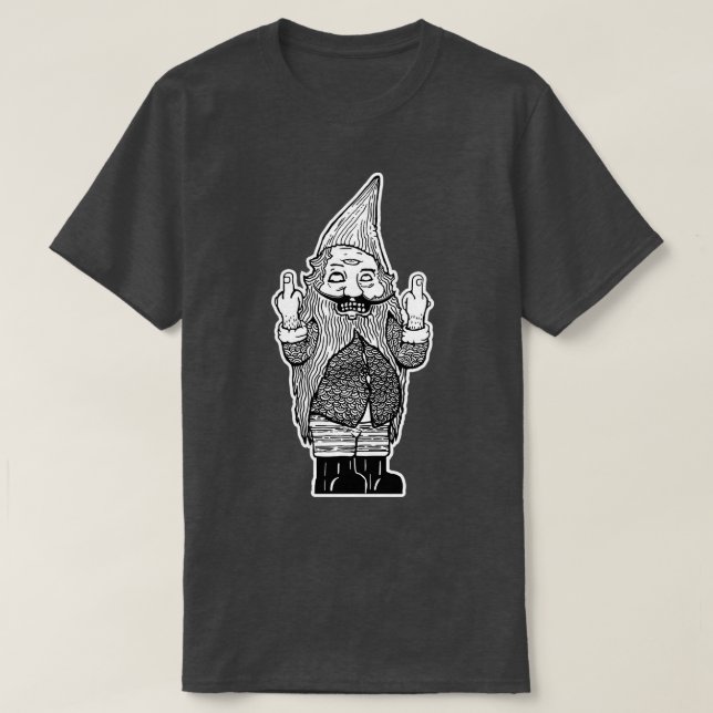 Gnome Regrets Double Bird Third Eye T-Shirt (Design Front)
