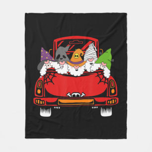 Gnome Riding Car Lazy Halloween Costume Ghost Witc Fleece Blanket