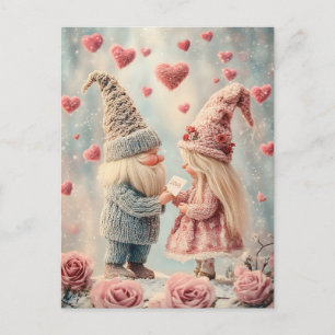 Gnome Romance: Valentine's Day Gnome Couple Postcard