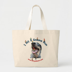 Gnome Run Home Run Dog Large Tote Bag