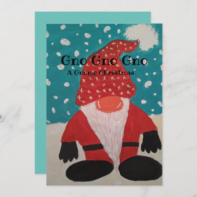 Gnome Santa christmas card (Front/Back)
