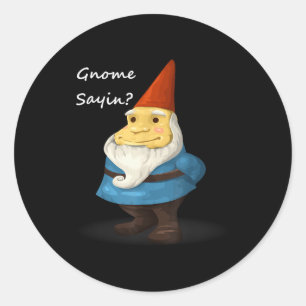 Gnome Sayin - Do You Know What I Am Saying Funny  Classic Round Sticker