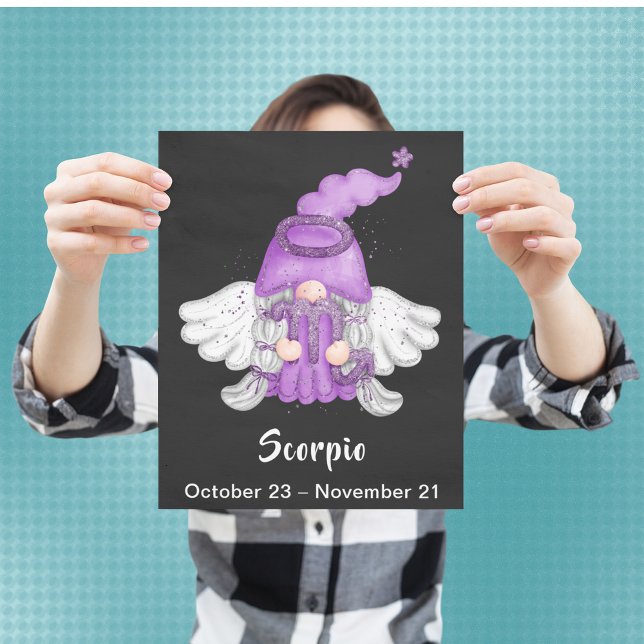 Gnome Scorpio Astrology Sign Angel 8" x 10 Poster (Gnome Scorpio Astrology Sign Angel 8 x 10 Poster)