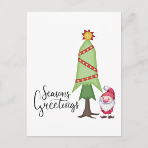 Gnome Seasons Greetings Holiday Postcard
