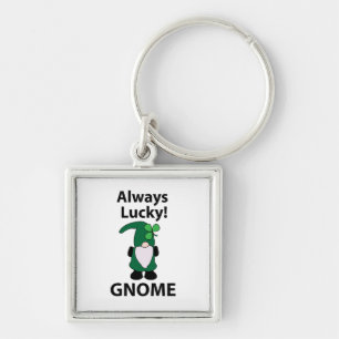 Gnome Shamrock Lucky St Patricks Day Gnome Key Ring