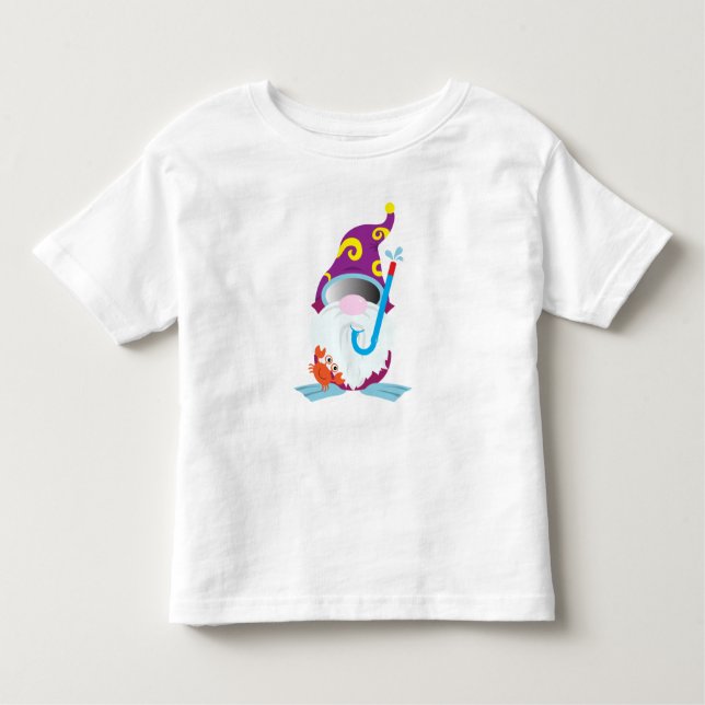 Gnome Snorkelling Funny Beach Toddler T-Shirt (Front)