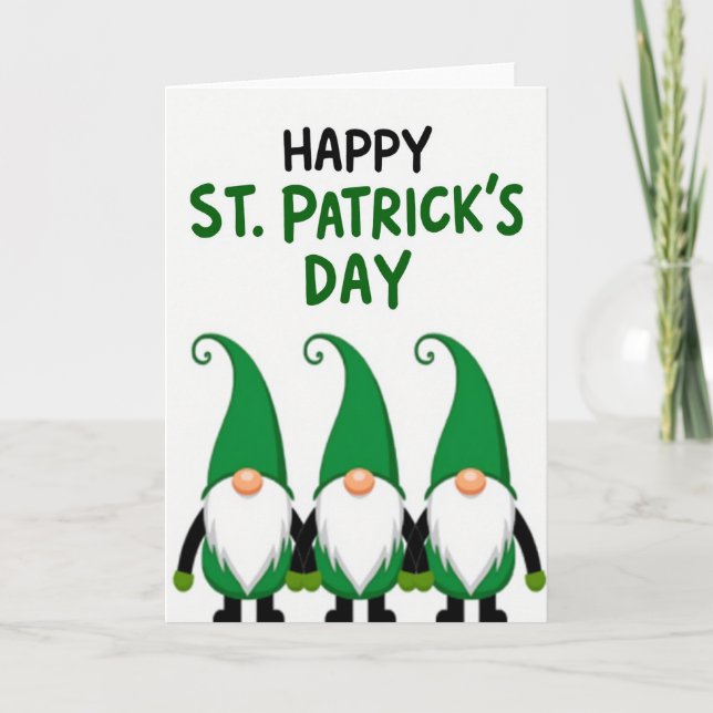 Gnome St Patricks Day Card (Front)